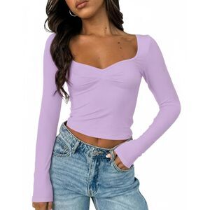 Sexy Long Sleeve Going Out Top, MEDIUM, 21O-170T008